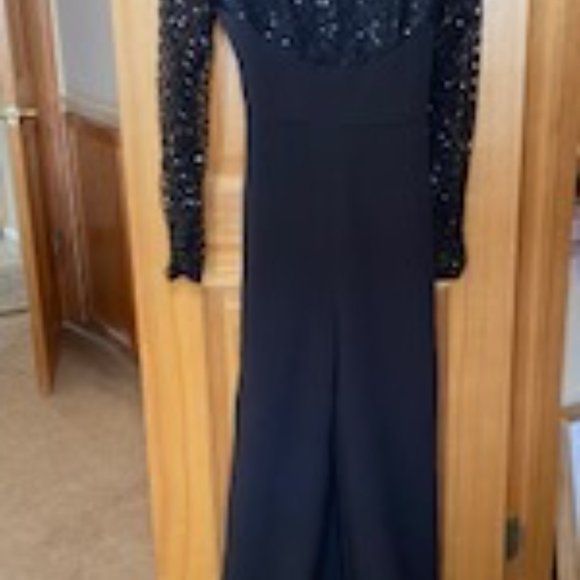 Halston Black Formal Jumpsuit